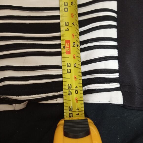 Black Dress With White Stripes Size 16 R&M Richards - Picture 5 of 6